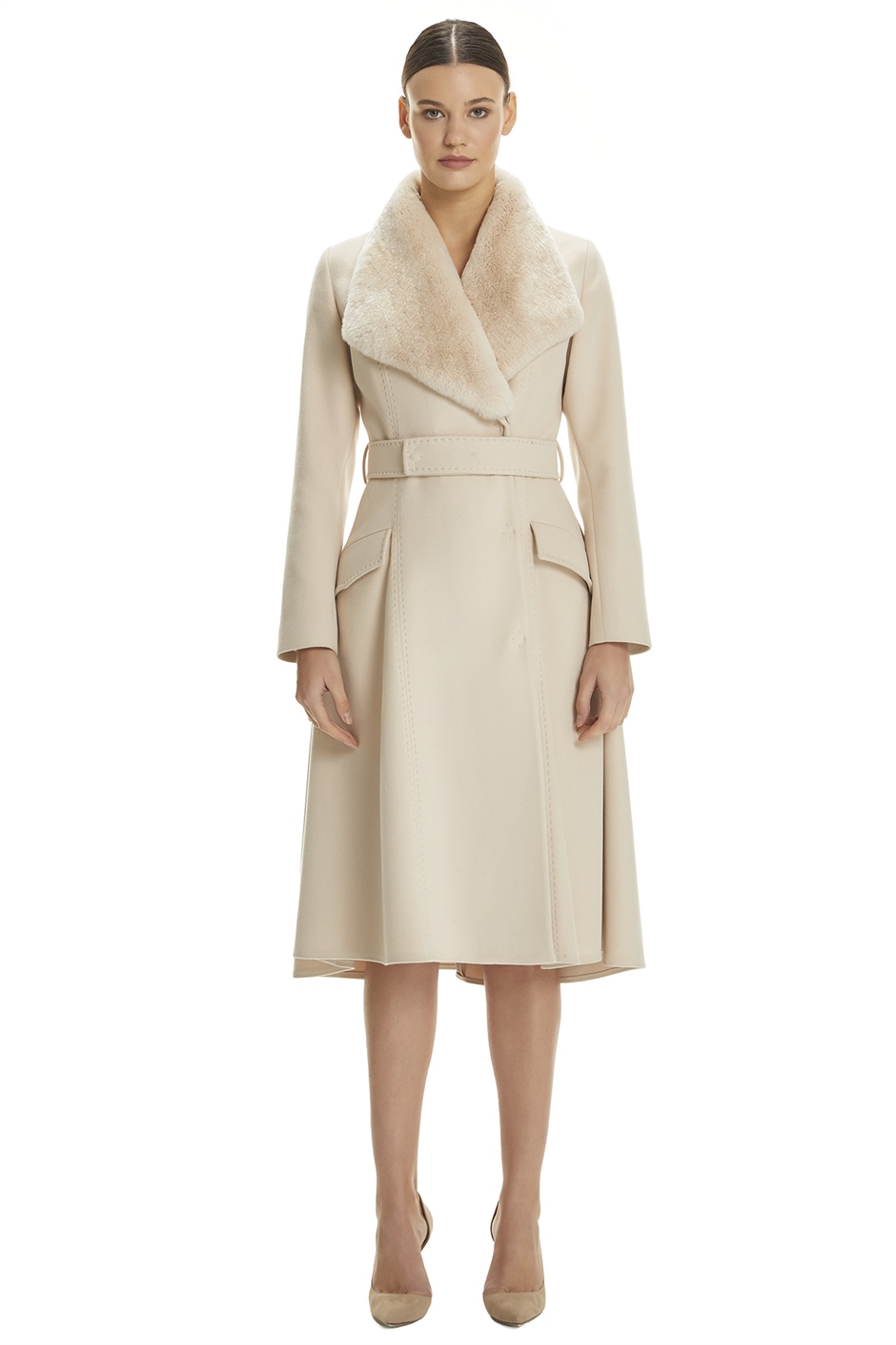 Shaky Women's Textile Short Coat with Rex trimming