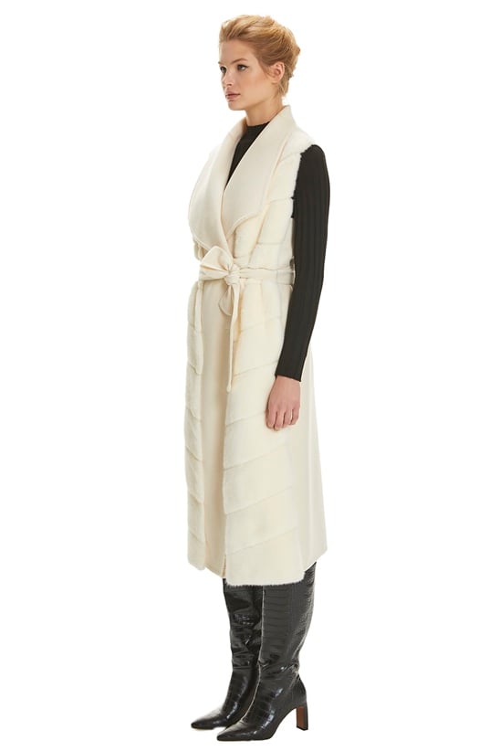 Shaky Women's Cashmere Waistcoat with Mink trimming