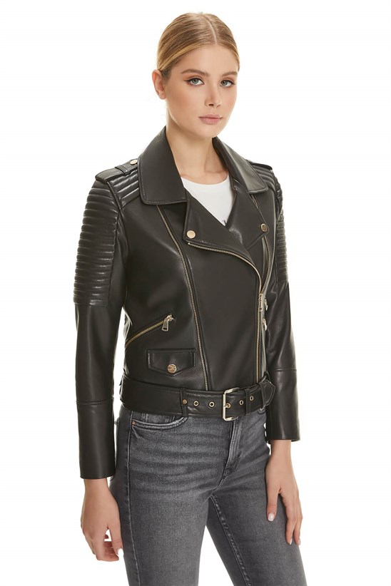 Shaky Women's Leather Jacket  Black