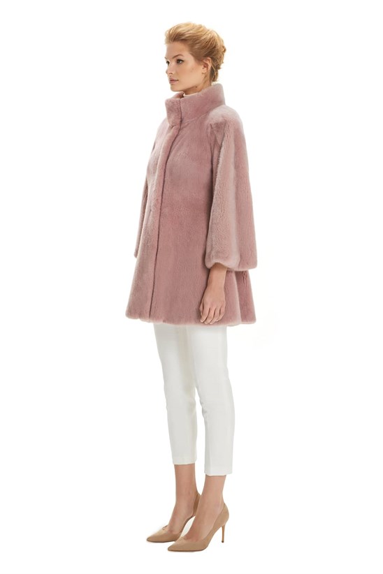 Shaky Women's Mink Fur Short Coat  Dusty Rose