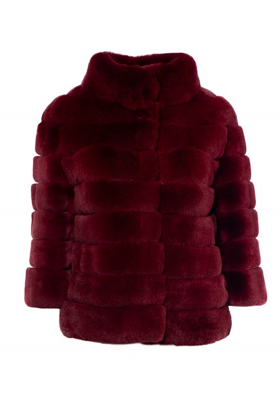 Shaky Women's Rex Fur Jacket  Claret Red