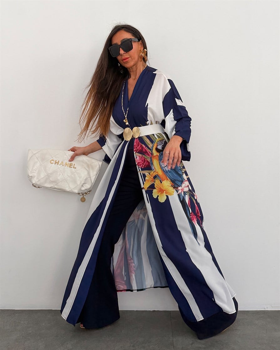 Amore Kimono Papağan Desen