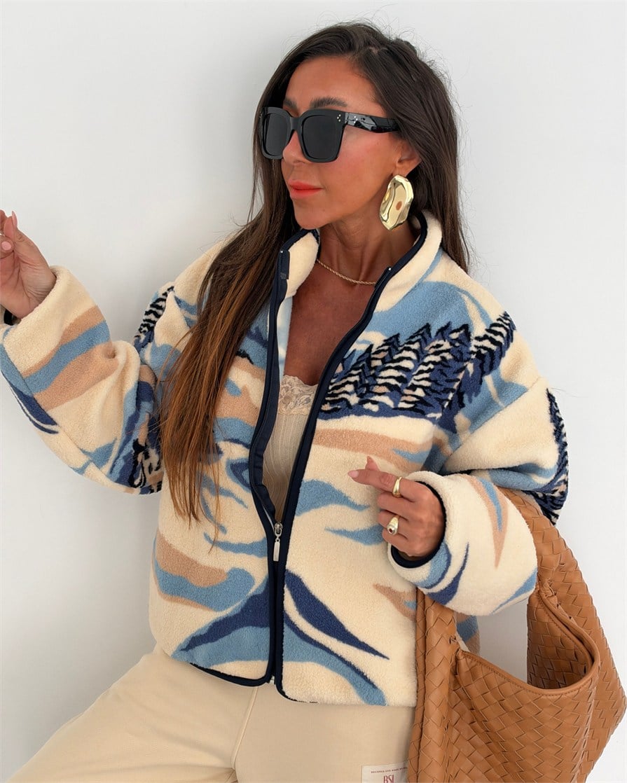 Bella Fermuarlı Polar Winter Desen