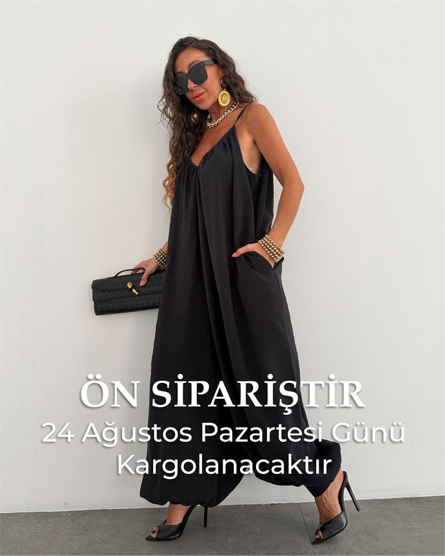 Lora Şalvar Tulum Siyah (ÖN SİPARİŞ)