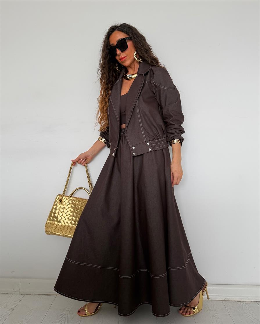 Matias Kot Ceketli Takım Kahve