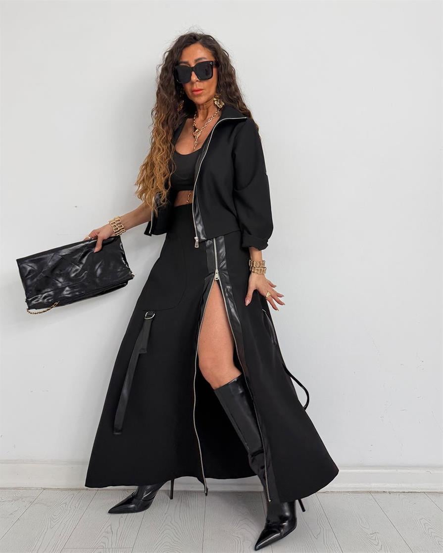 Santa Ceketli Takım Siyah