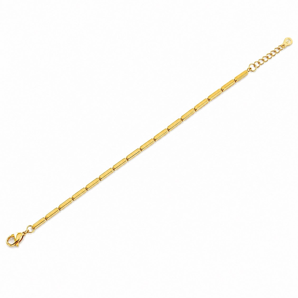 925 Ayar Gümüş 14 K Kaplama Kadın Düz Tasarımlı 16+3 Cm Zincirli Bileklik