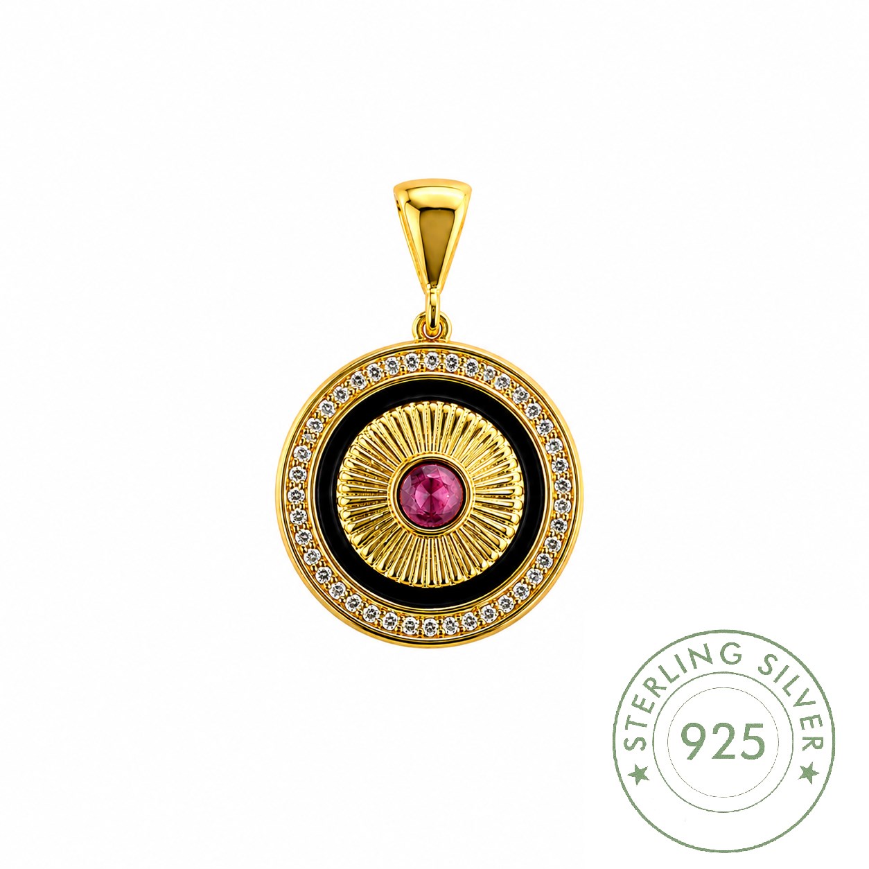Gümüş Charm Kolye | 925 Ayar Gümüş Kolye- Gümüş Pembe Quartz Taşlı Kadın Kolye- Kolye Gümüş