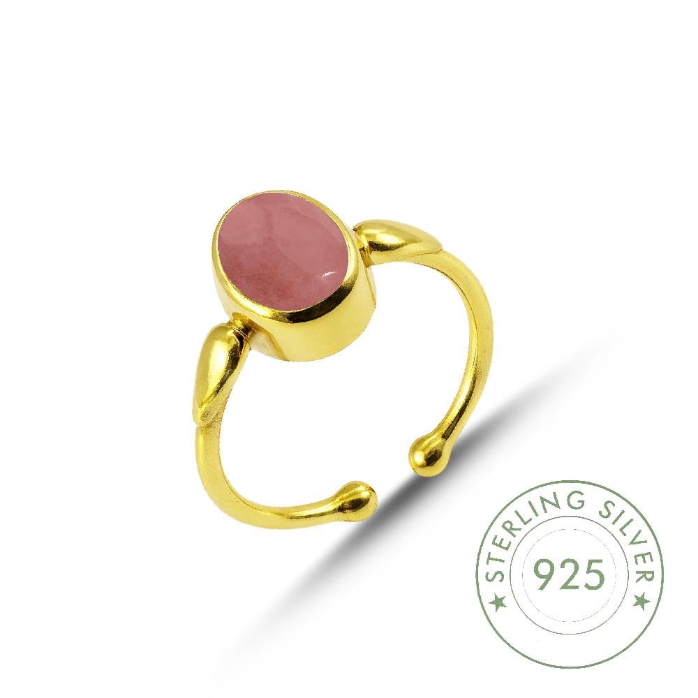 Kadın Gümüş 925 Ayar Oval Has Taşlı Yüzük