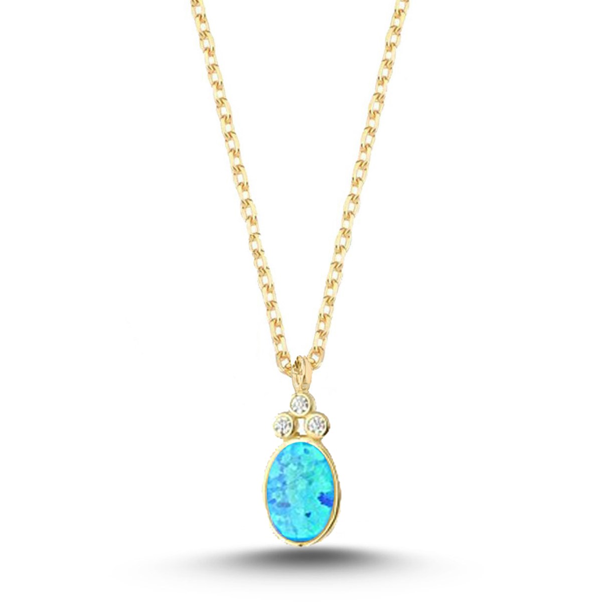 OPAL TAŞLI OVAL KOLYE