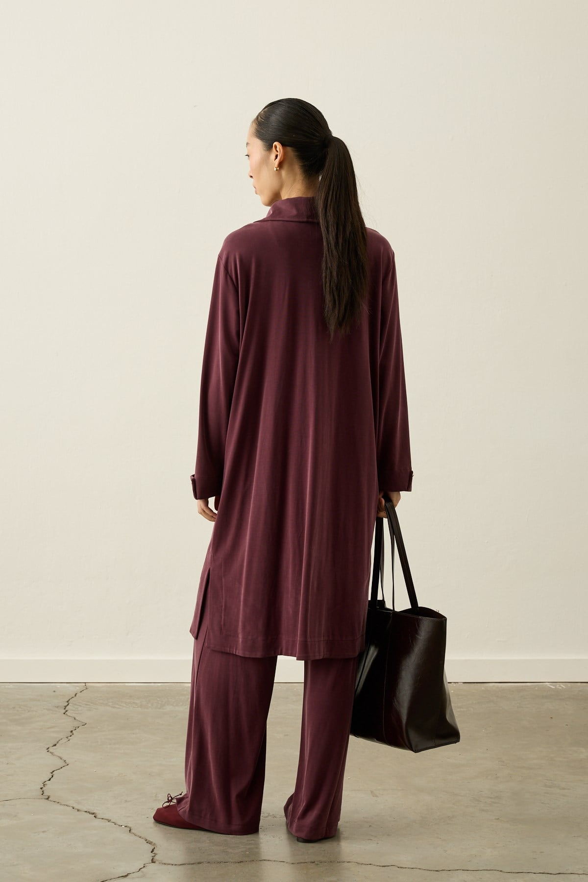 Belisa Fleto Cepli Örme Rayon Pantolonlu Takım MÜRDÜM