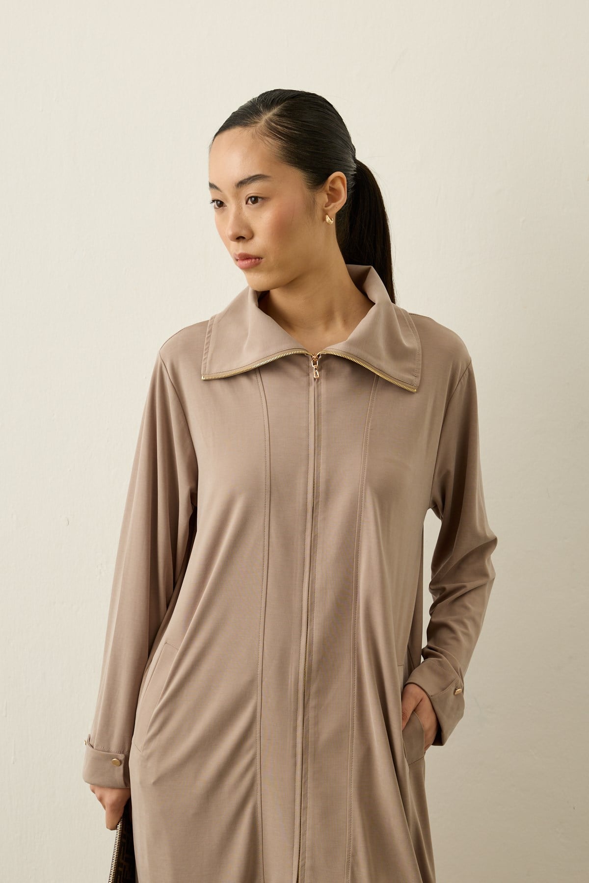 Belisa Fleto Cepli Örme Rayon Pantolonlu Takım VİZON