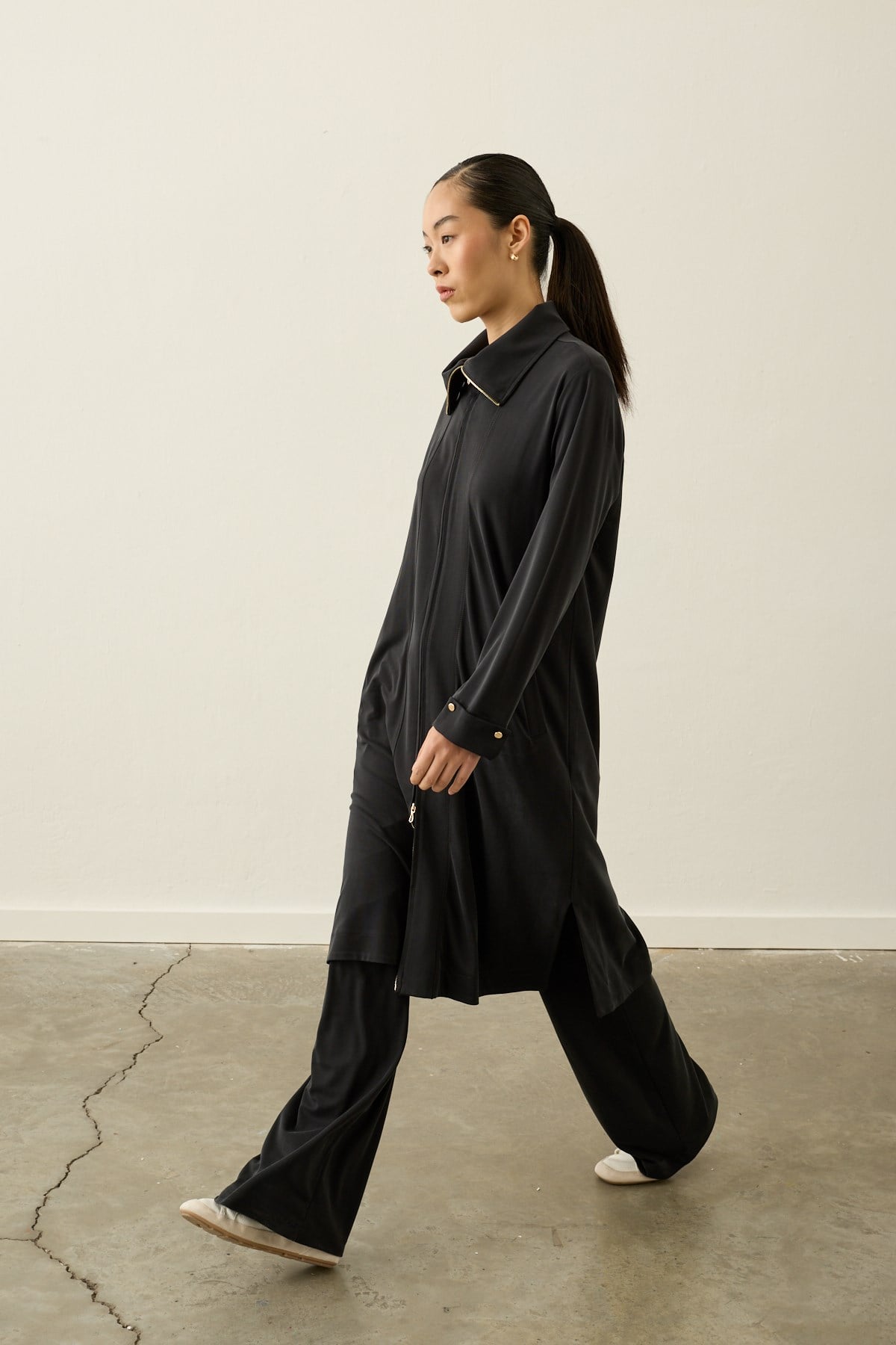 Belisa Fleto Cepli Örme Rayon Pantolonlu Takım SİYAH