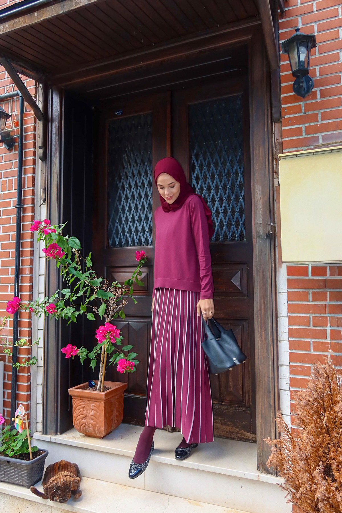 Diamond Piliseli Triko Etekli Takım MÜRDÜM