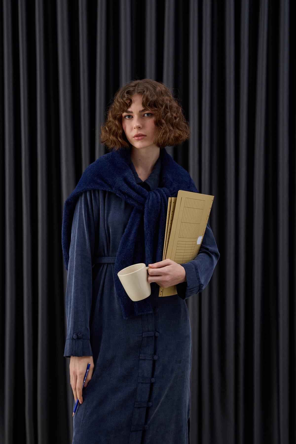 Emosh Britli Düğmeli Uzun Tunik LACİVERT