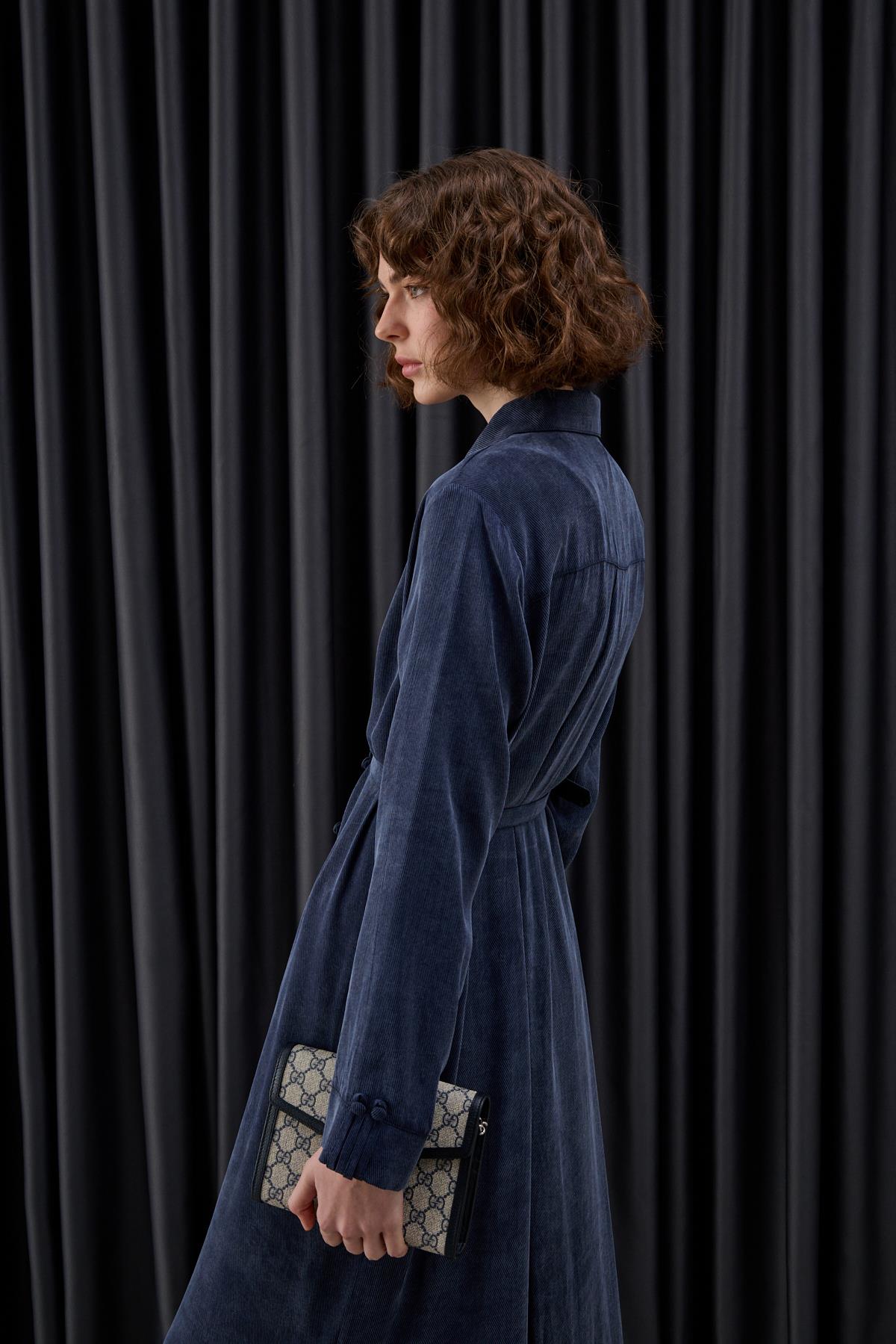 Emosh Britli Düğmeli Uzun Tunik LACİVERT