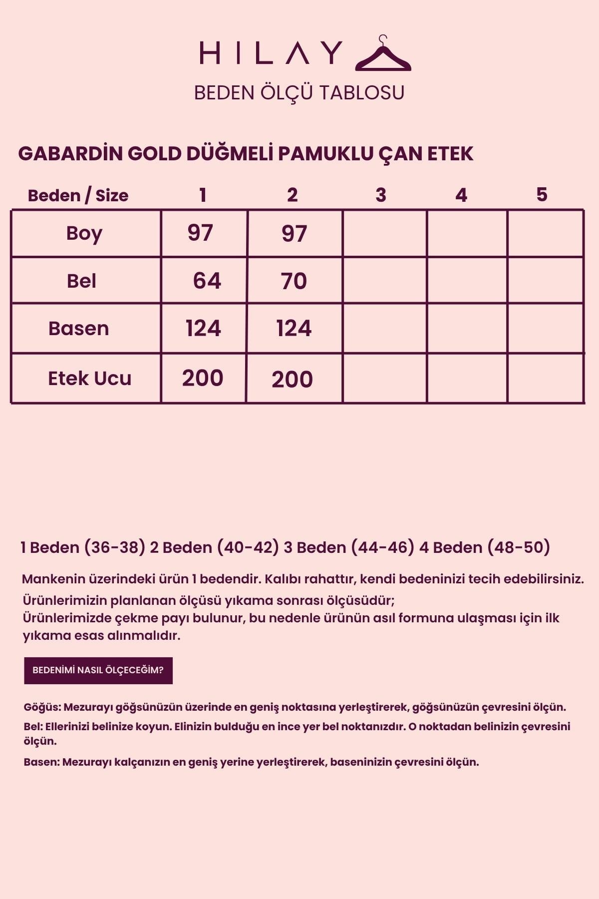 Gabardin Gold Düğmeli Pamuklu Çan Etek MÜRDÜM