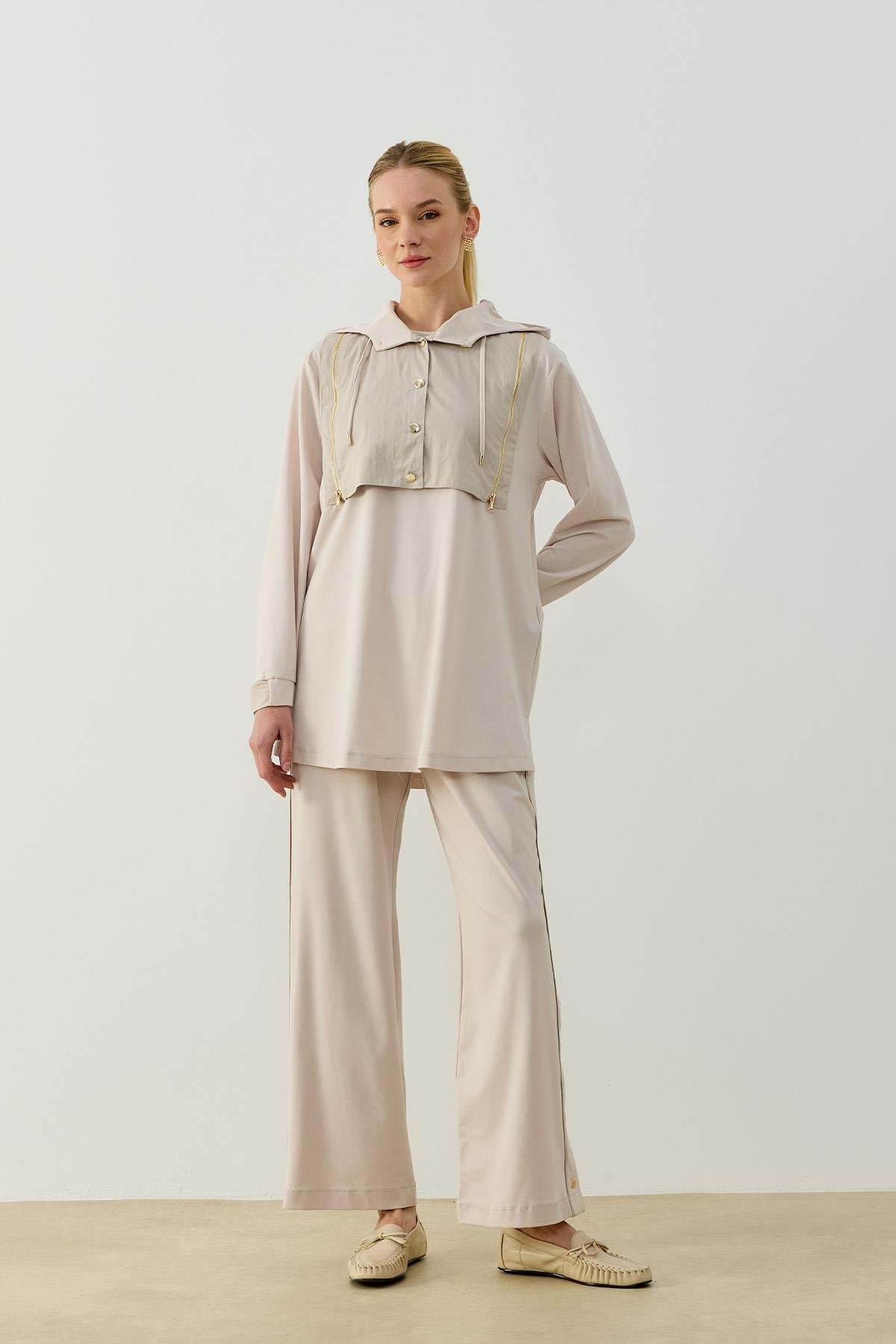 LATINA PANTOLONLU TAKIM BEJ