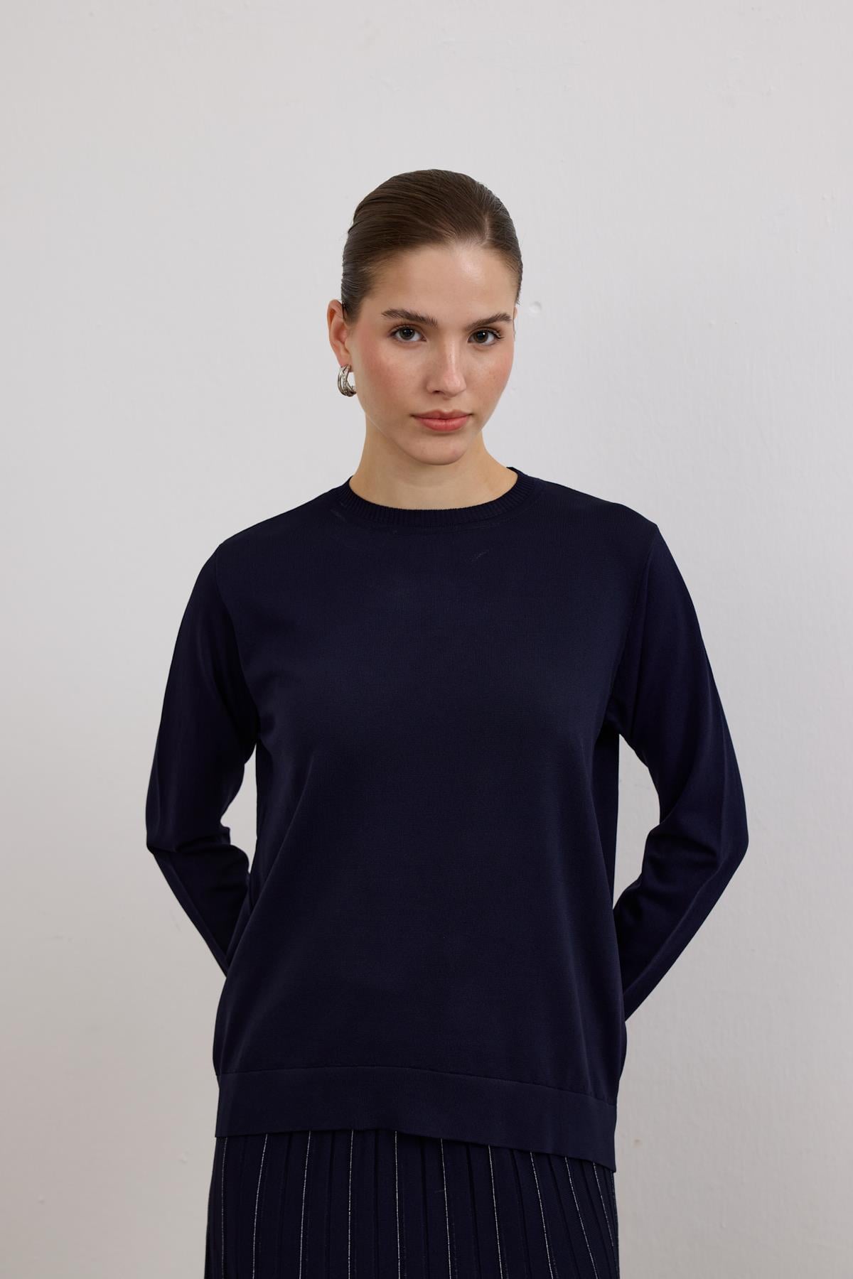 Perla Piliseli Triko Etekli Takım LACİVERT