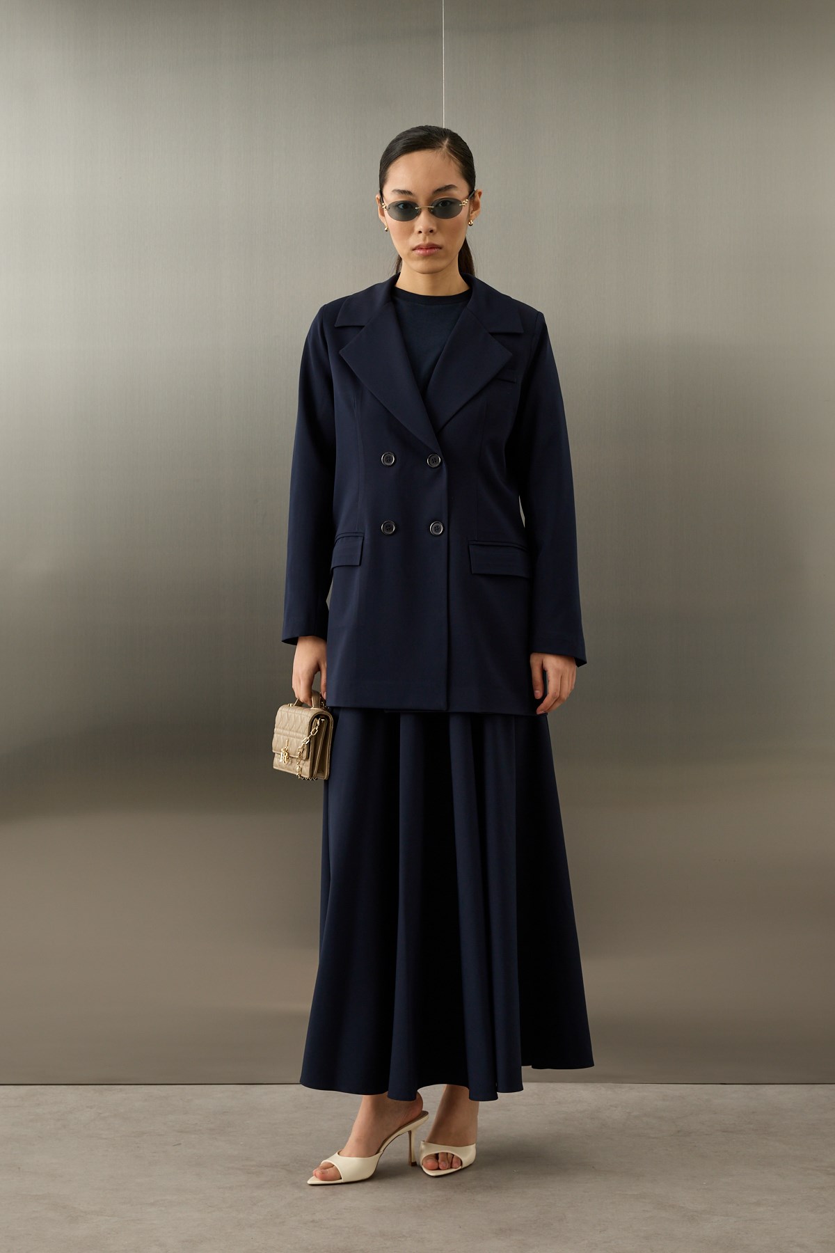 Poliviskon Blazer Düğmeli Ceket LACİVERT