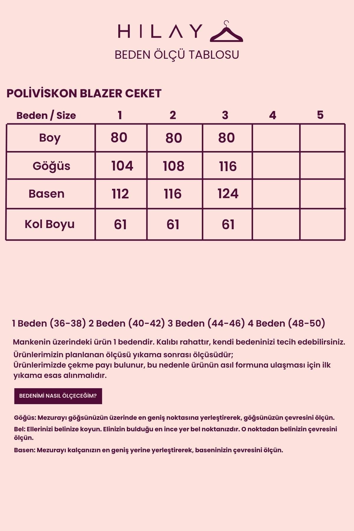 Poliviskon Blazer Düğmeli Ceket MÜRDÜM