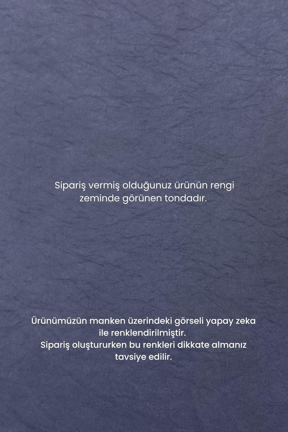 Sortie Yandan Fermuarlı Floş Lyocell Pantolonlu Takım LACİVERT