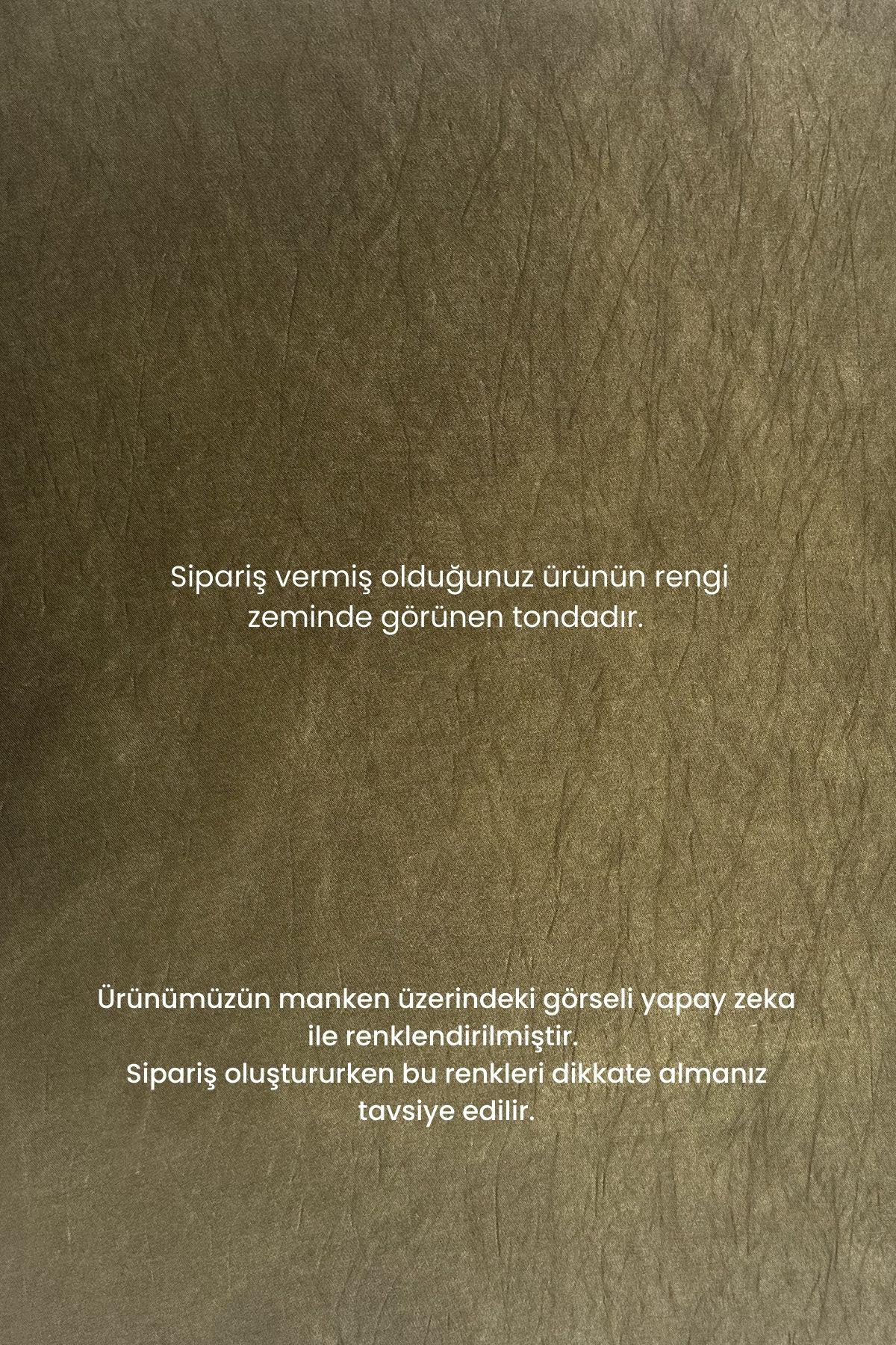 Sortie Yandan Fermuarlı Floş Lyocell Pantolonlu Takım VİZON