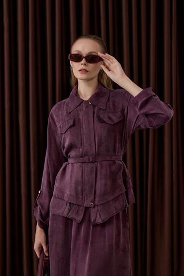 Alice Jakar Garnili Kemerli Etekli Takım MÜRDÜM