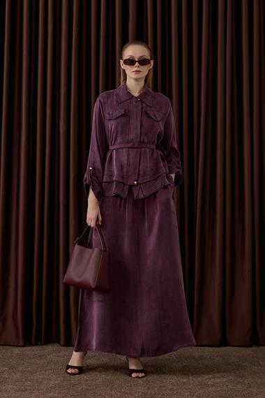 Alice Jakar Garnili Kemerli Etekli Takım MÜRDÜM