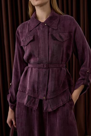 Alice Jakar Garnili Kemerli Etekli Takım MÜRDÜM