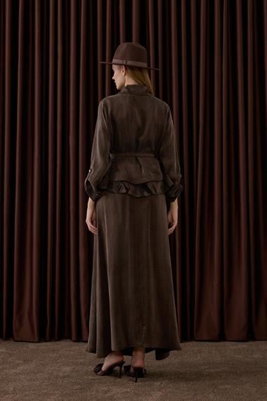 Alice Jakar Garnili Kemerli Etekli Takım KAHVERENGİ