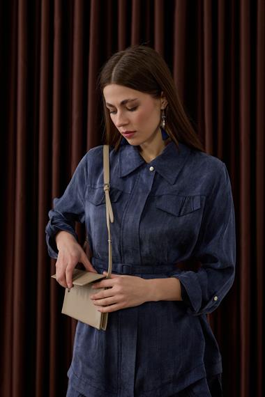 Alice Jakar Garnili Kemerli Pantolonlu Takım LACİVERT