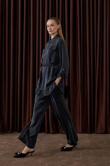 Alice Jakar Garnili Kemerli Pantolonlu Takım SİYAH