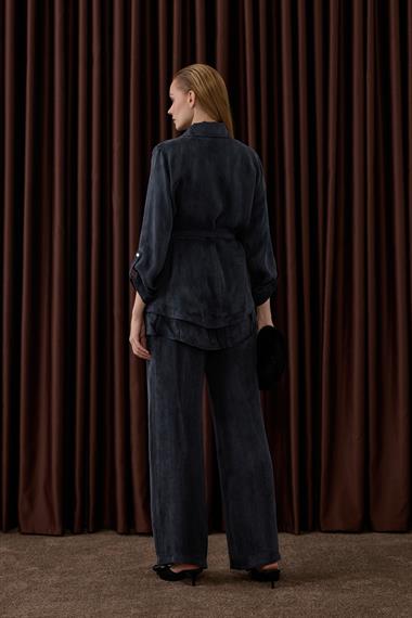 Alice Jakar Garnili Kemerli Pantolonlu Takım SİYAH