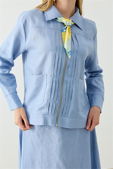 ALICIA KETEN ETEKLİ TAKIM BEBE MAVİSİ