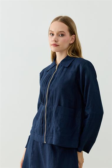 ALICIA KETEN ETEKLİ TAKIM LACİVERT