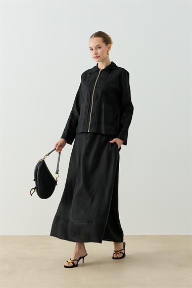 ALICIA KETEN ETEKLİ TAKIM SİYAH