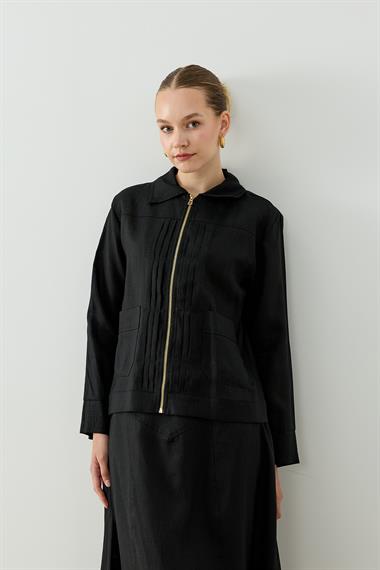 ALICIA KETEN ETEKLİ TAKIM SİYAH