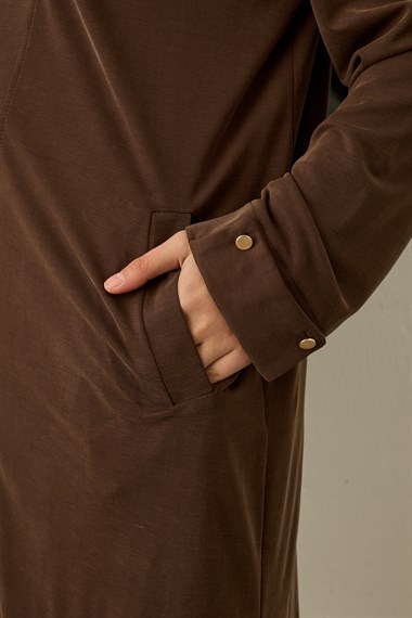 Belisa Fleto Cepli Örme Rayon Pantolonlu Takım KAHVERENGİ