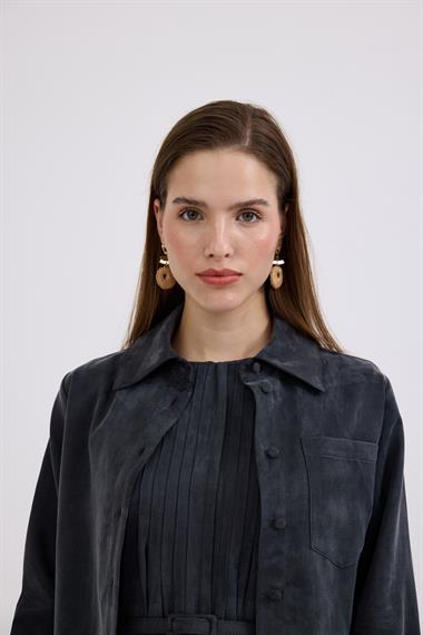 Bella Asimetrik Kesim İçlik Elbiseli Takım SİYAH