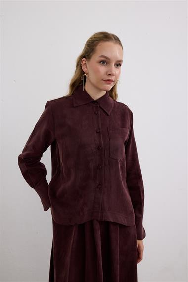 Bella Asimetrik Kesim İçlik Elbiseli Takım MÜRDÜM