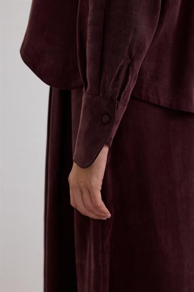 Bella Asimetrik Kesim İçlik Elbiseli Takım MÜRDÜM