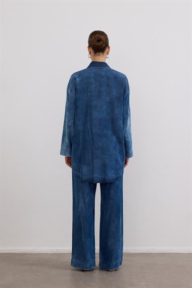 Biana Taş İşlemeli Pantolonlu Takım LACİVERT