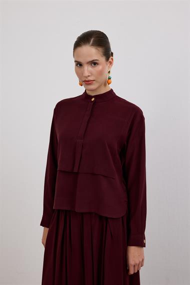 Bianca Allerli Asimetrik Etekli Takım MÜRDÜM