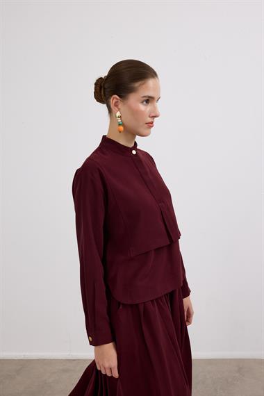 Bianca Allerli Asimetrik Etekli Takım MÜRDÜM