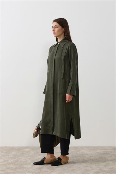 Calvin Aller Cep Detaylı Uzun Tunik HAKİ