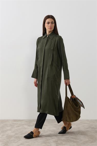 Calvin Aller Cep Detaylı Uzun Tunik HAKİ