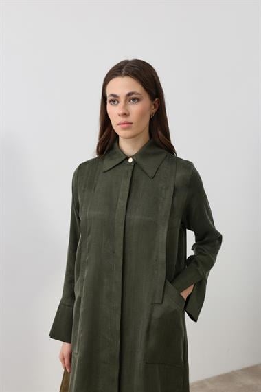 Calvin Aller Cep Detaylı Uzun Tunik HAKİ