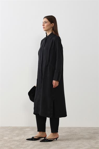 Calvin Aller Cep Detaylı Uzun Tunik SİYAH