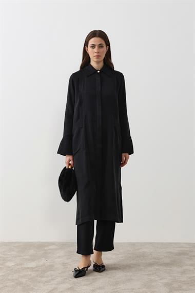 Calvin Aller Cep Detaylı Uzun Tunik SİYAH